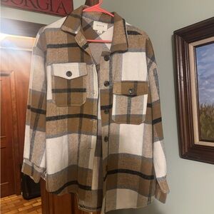 Plaid Button-Up Shirt Jacket